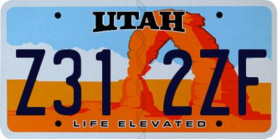 UT license plate Z312ZF