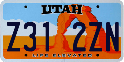UT license plate Z312ZN