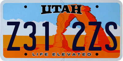 UT license plate Z312ZS