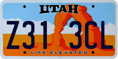UT license plate Z313CL
