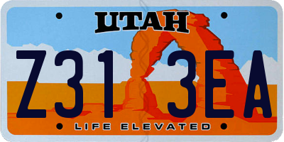 UT license plate Z313EA