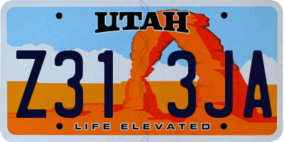 UT license plate Z313JA