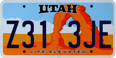 UT license plate Z313JE
