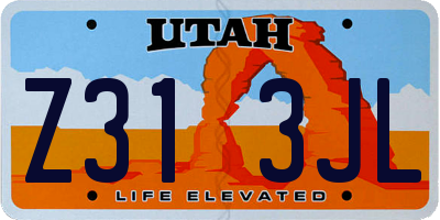 UT license plate Z313JL