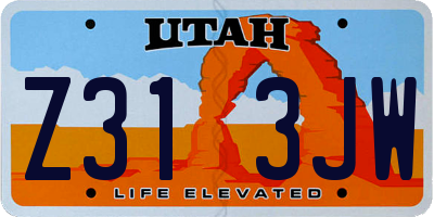 UT license plate Z313JW
