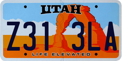UT license plate Z313LA