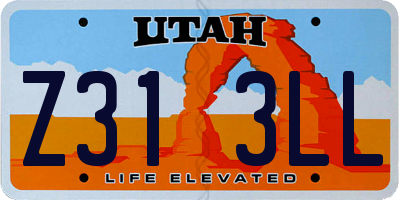 UT license plate Z313LL