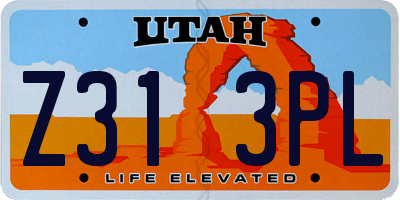 UT license plate Z313PL