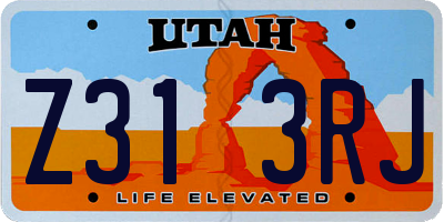 UT license plate Z313RJ