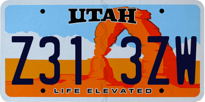 UT license plate Z313ZW