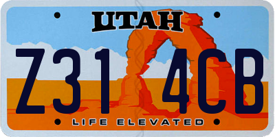 UT license plate Z314CB