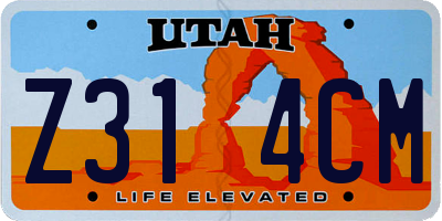 UT license plate Z314CM