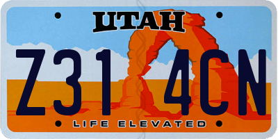 UT license plate Z314CN