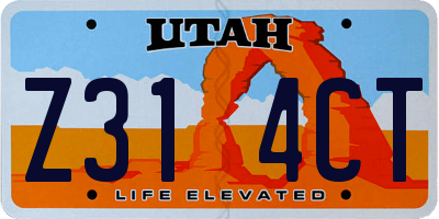 UT license plate Z314CT