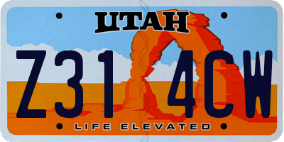 UT license plate Z314CW