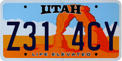 UT license plate Z314CY
