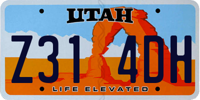 UT license plate Z314DH