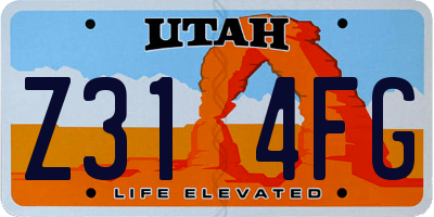 UT license plate Z314FG
