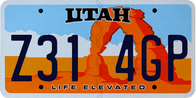 UT license plate Z314GP