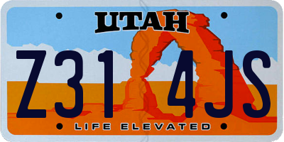 UT license plate Z314JS