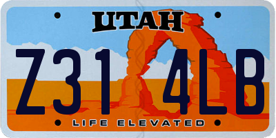 UT license plate Z314LB