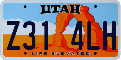 UT license plate Z314LH