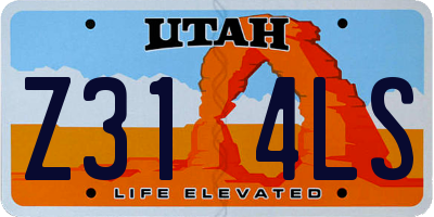 UT license plate Z314LS