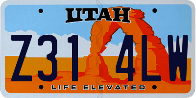 UT license plate Z314LW