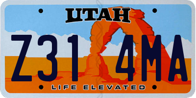 UT license plate Z314MA