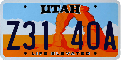 UT license plate Z314OA