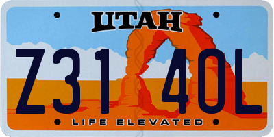 UT license plate Z314OL