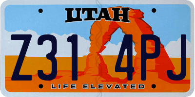 UT license plate Z314PJ
