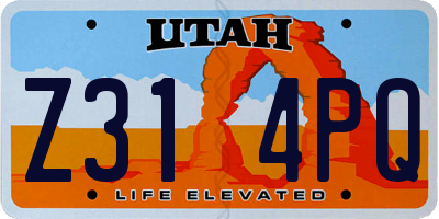 UT license plate Z314PQ
