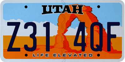 UT license plate Z314QF