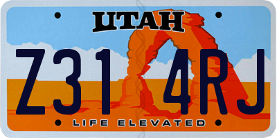 UT license plate Z314RJ