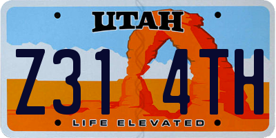 UT license plate Z314TH