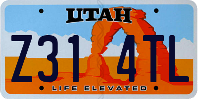 UT license plate Z314TL