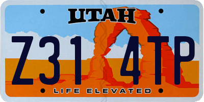 UT license plate Z314TP
