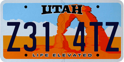 UT license plate Z314TZ
