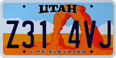 UT license plate Z314VJ
