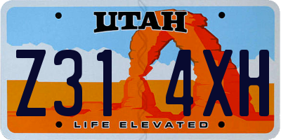 UT license plate Z314XH