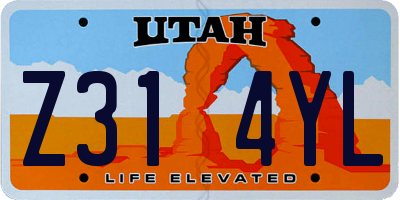 UT license plate Z314YL