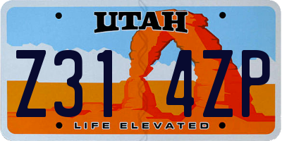 UT license plate Z314ZP