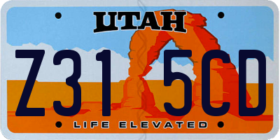 UT license plate Z315CD