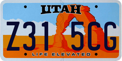 UT license plate Z315CG