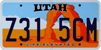 UT license plate Z315CM