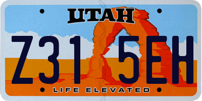 UT license plate Z315EH