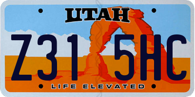 UT license plate Z315HC
