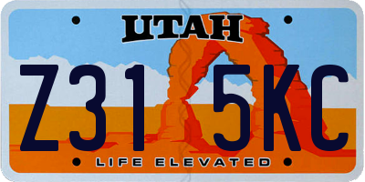 UT license plate Z315KC