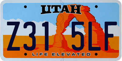 UT license plate Z315LF